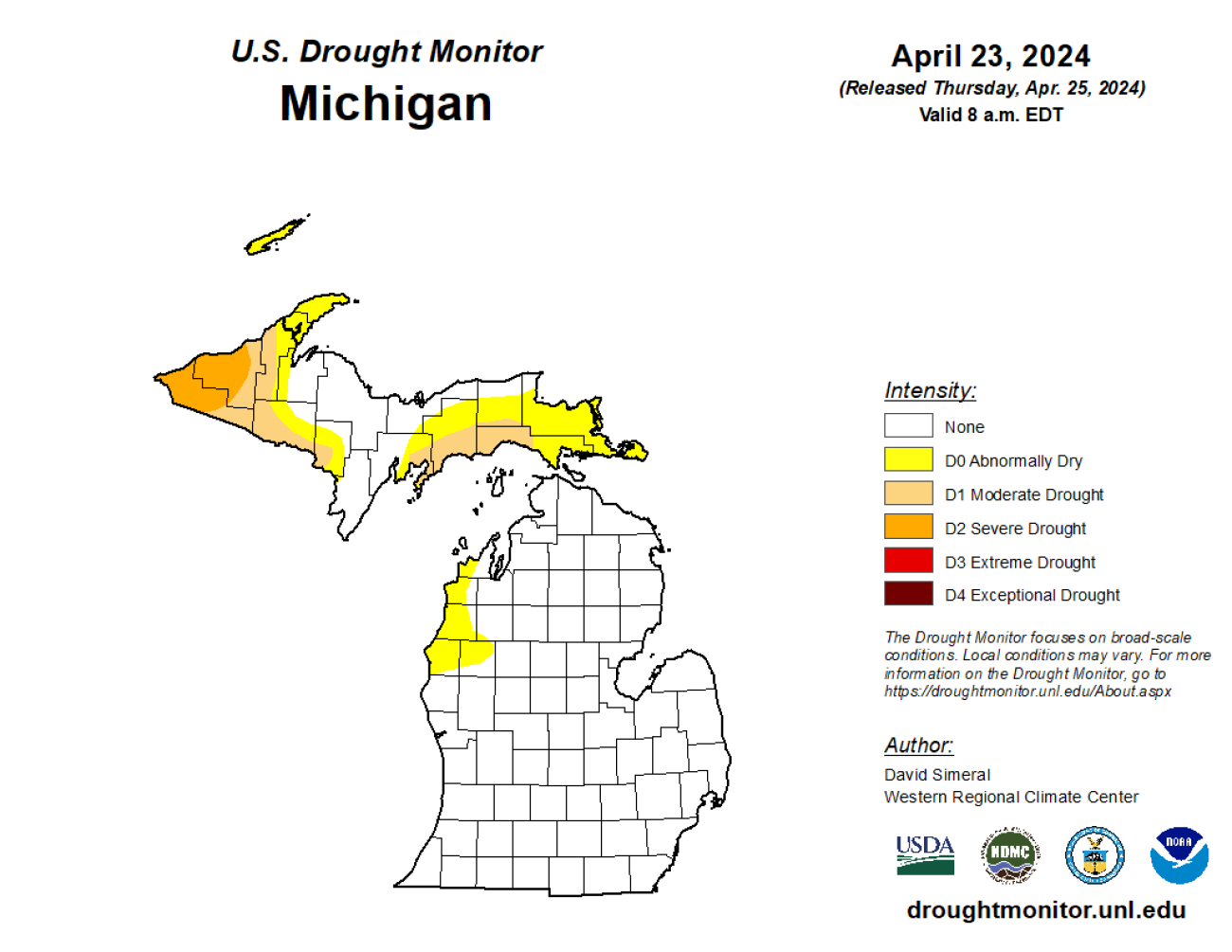 graphic for forecast drought for michigan