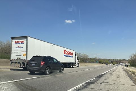 Costco truck on the highway