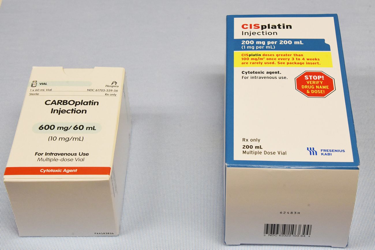 Carboplatin and cisplatin 