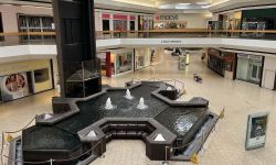 the interior of Lakeside Mall, includes a fountain 