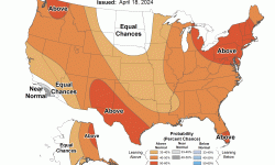USA map of seasonal temperatures