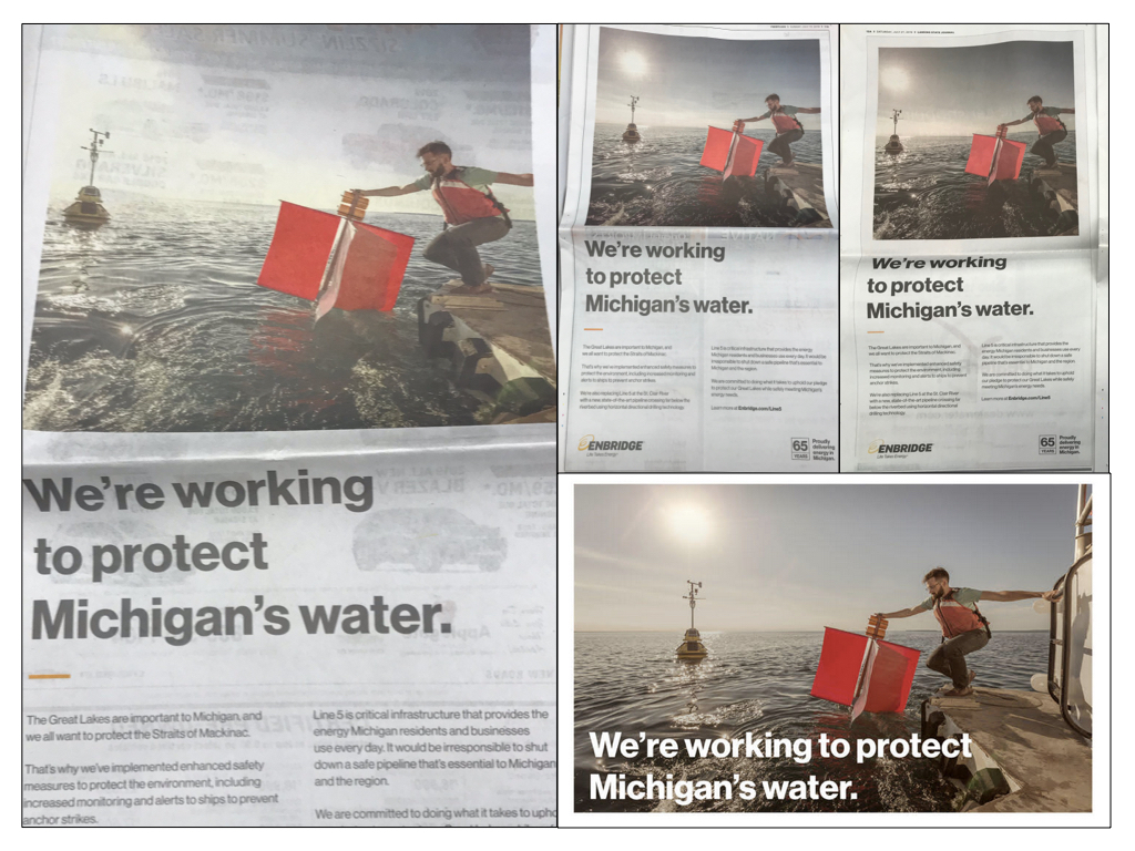 Enbridge ad collage Enbridge ad collage
