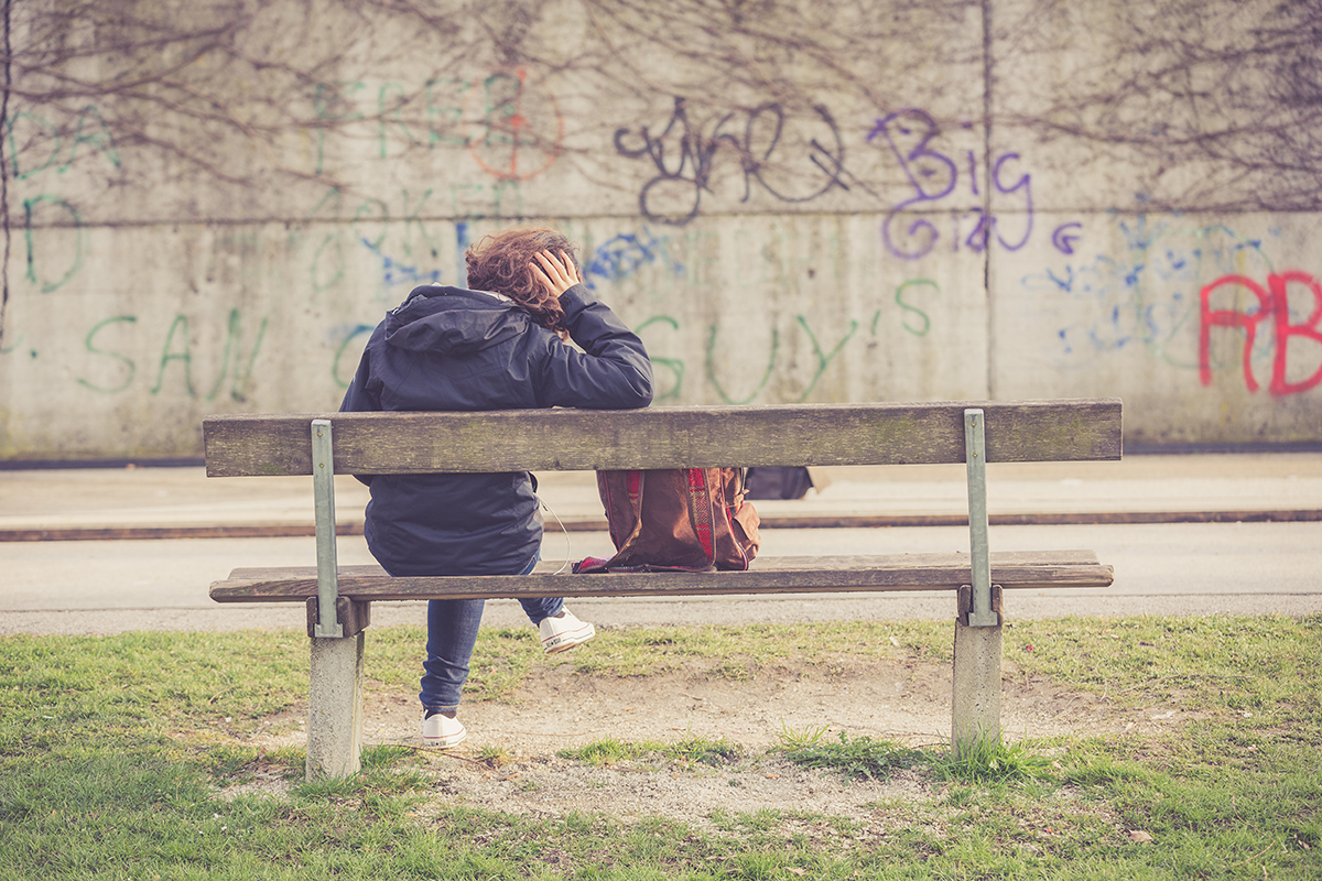woman on bench woman on bench