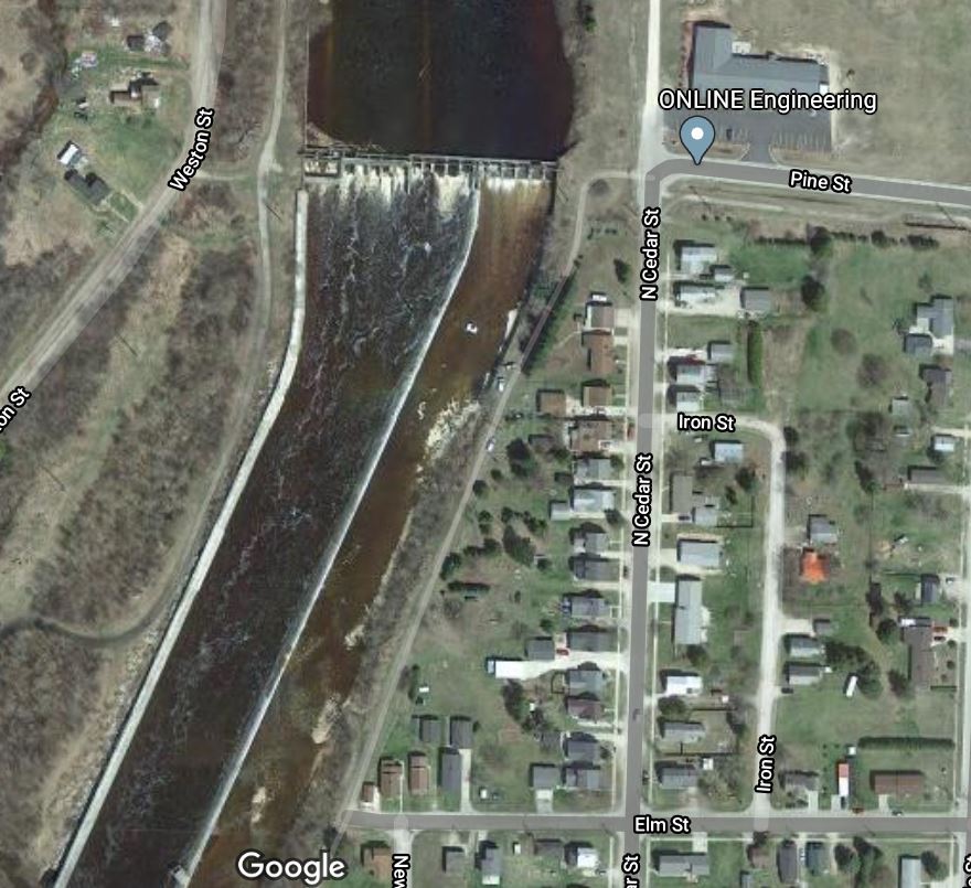 Manistique River dam in the Upper Peninsula
