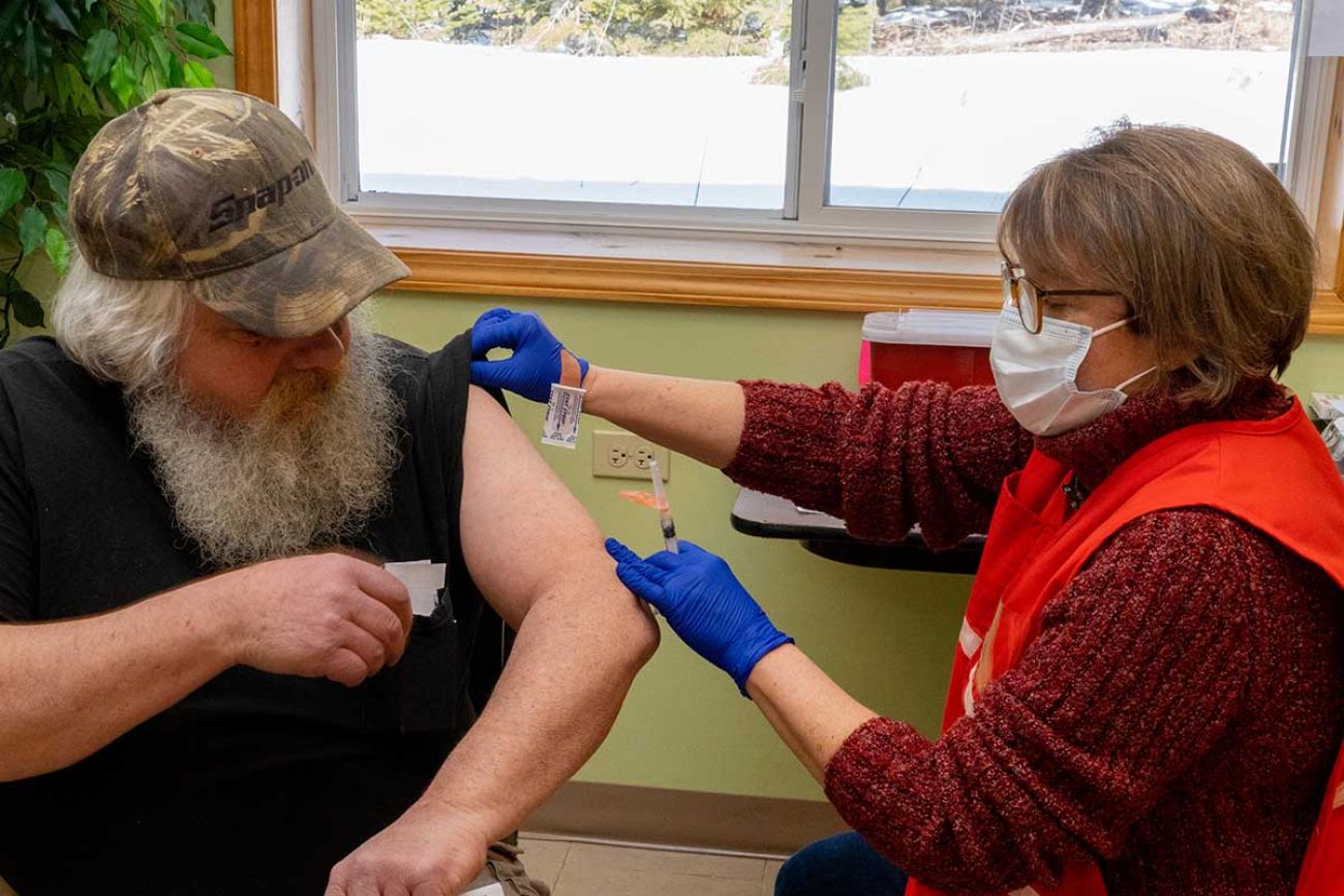 man getting vaccinated