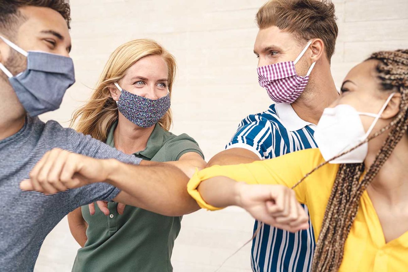 people in masks