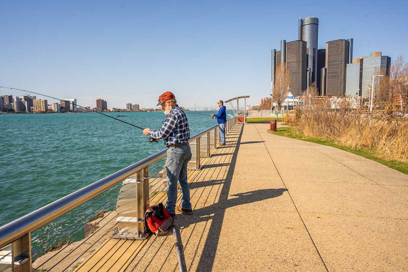 The state of the Detroit riverfront in 2021