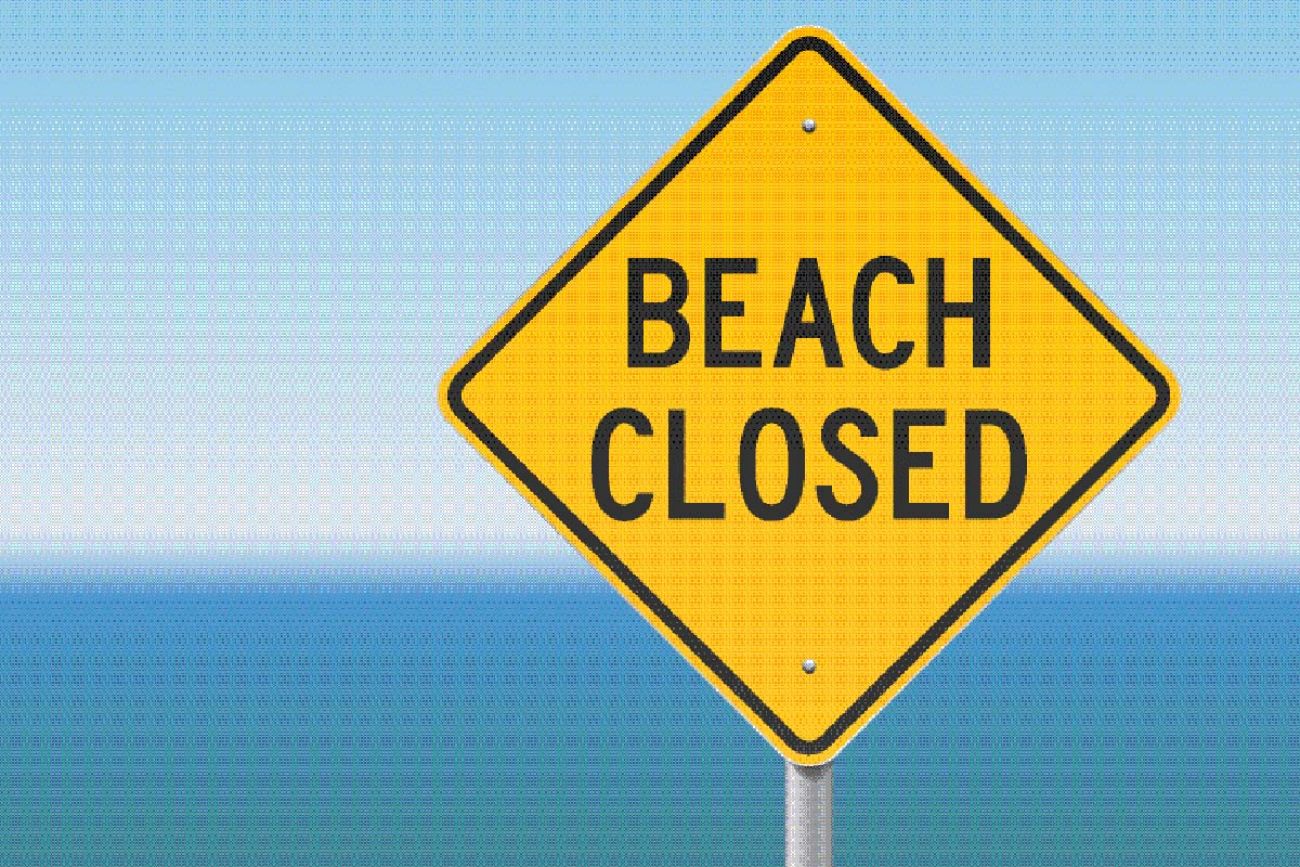 beach closure notice