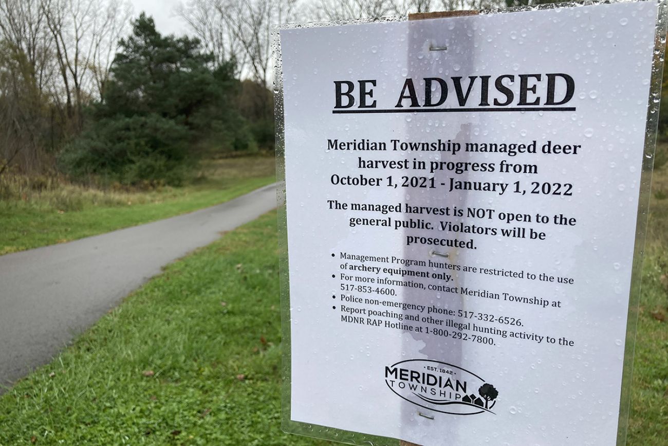 sign at Nancy Moore Park in Meridian Township