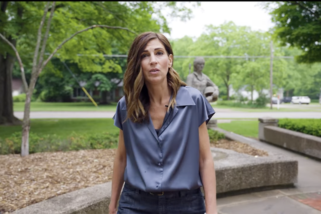 woman standing outside