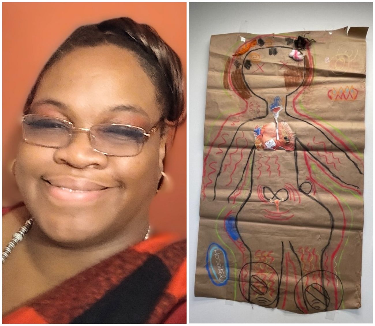 headshot next to sketch