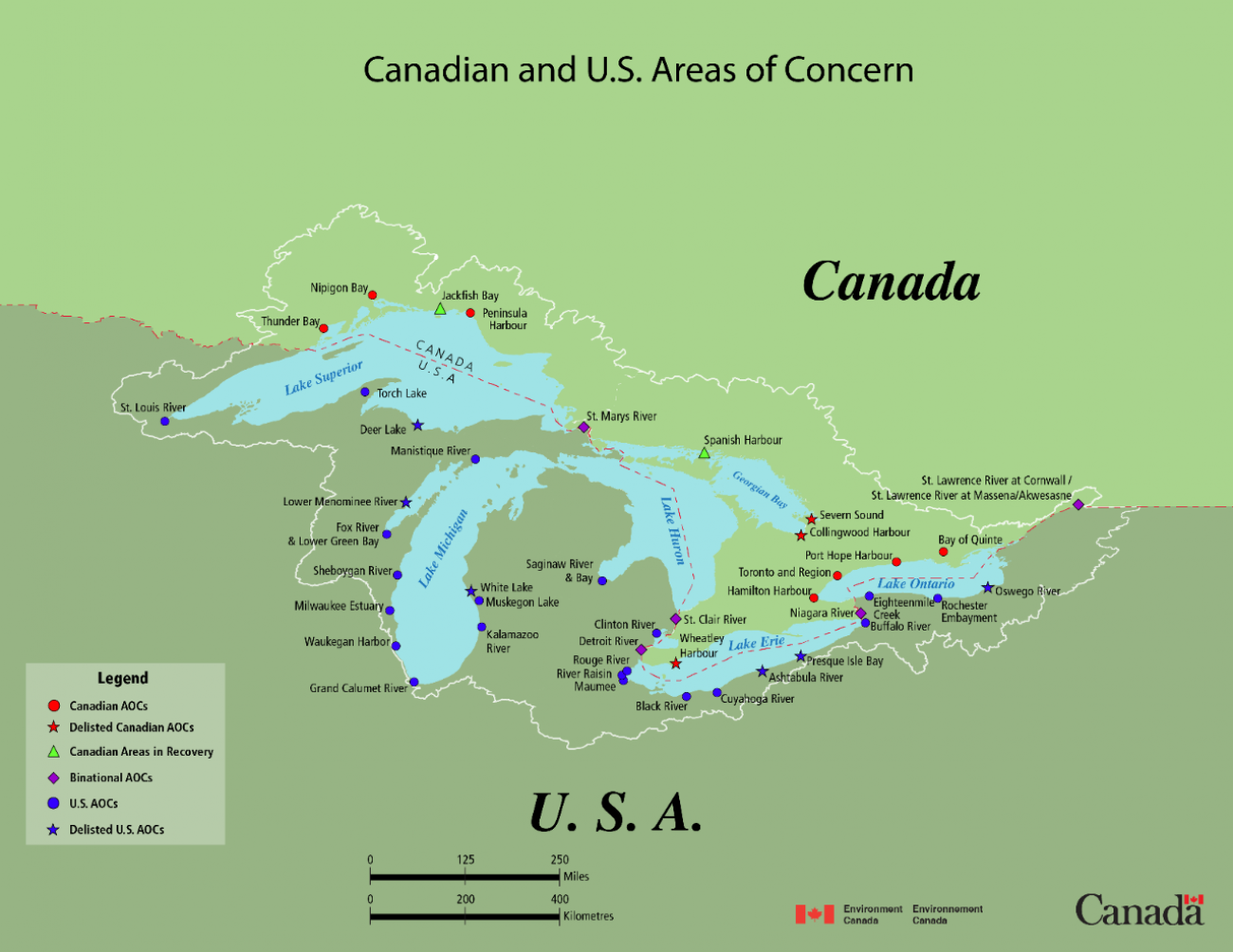map that shows the great lakes region