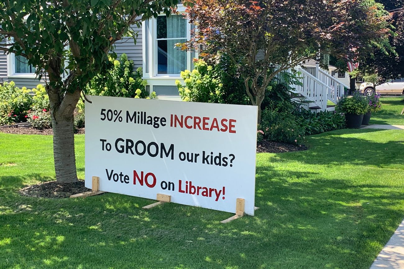 library sign