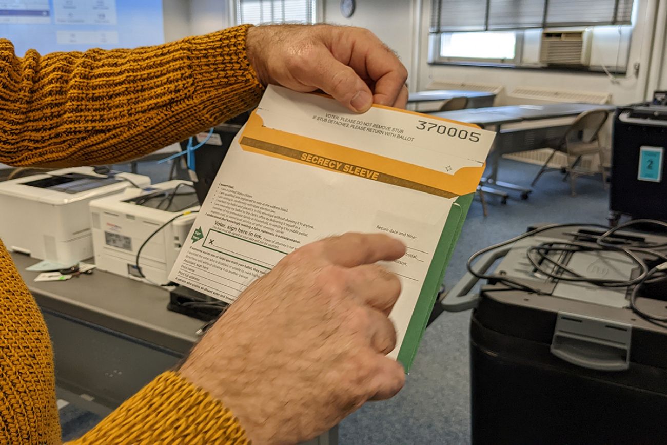 absentee ballot being opened