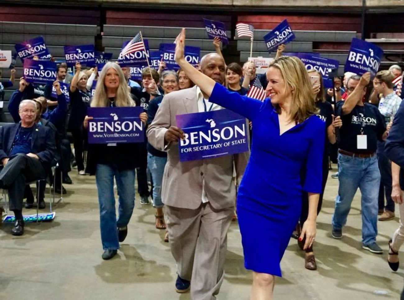 Jocelyn Benson in a crowd