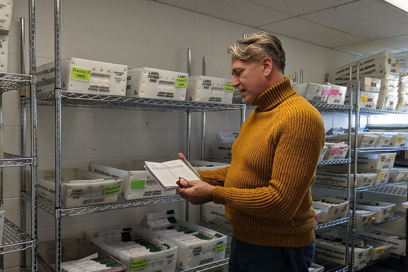 absentee ballots being stored