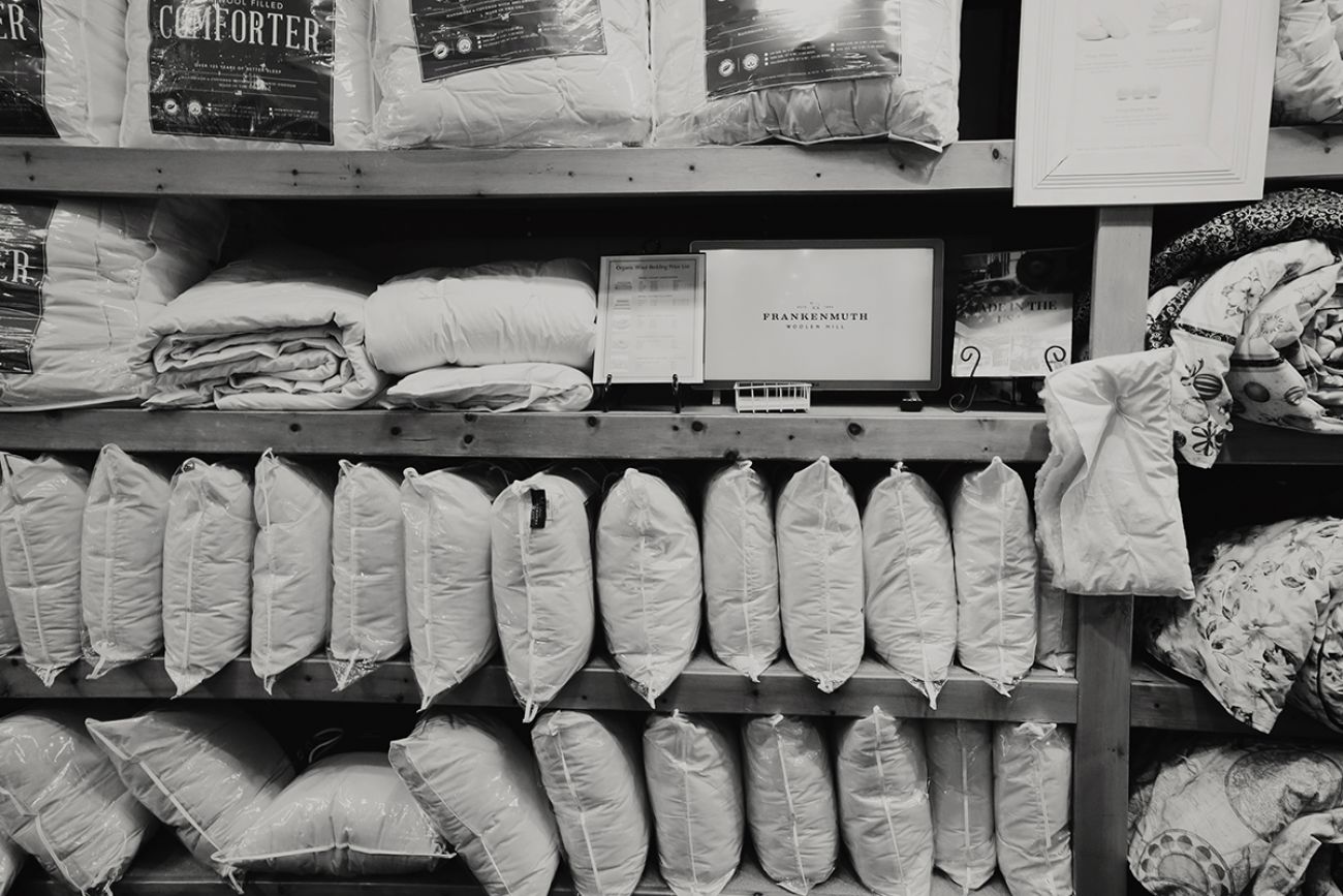 wool store shelf
