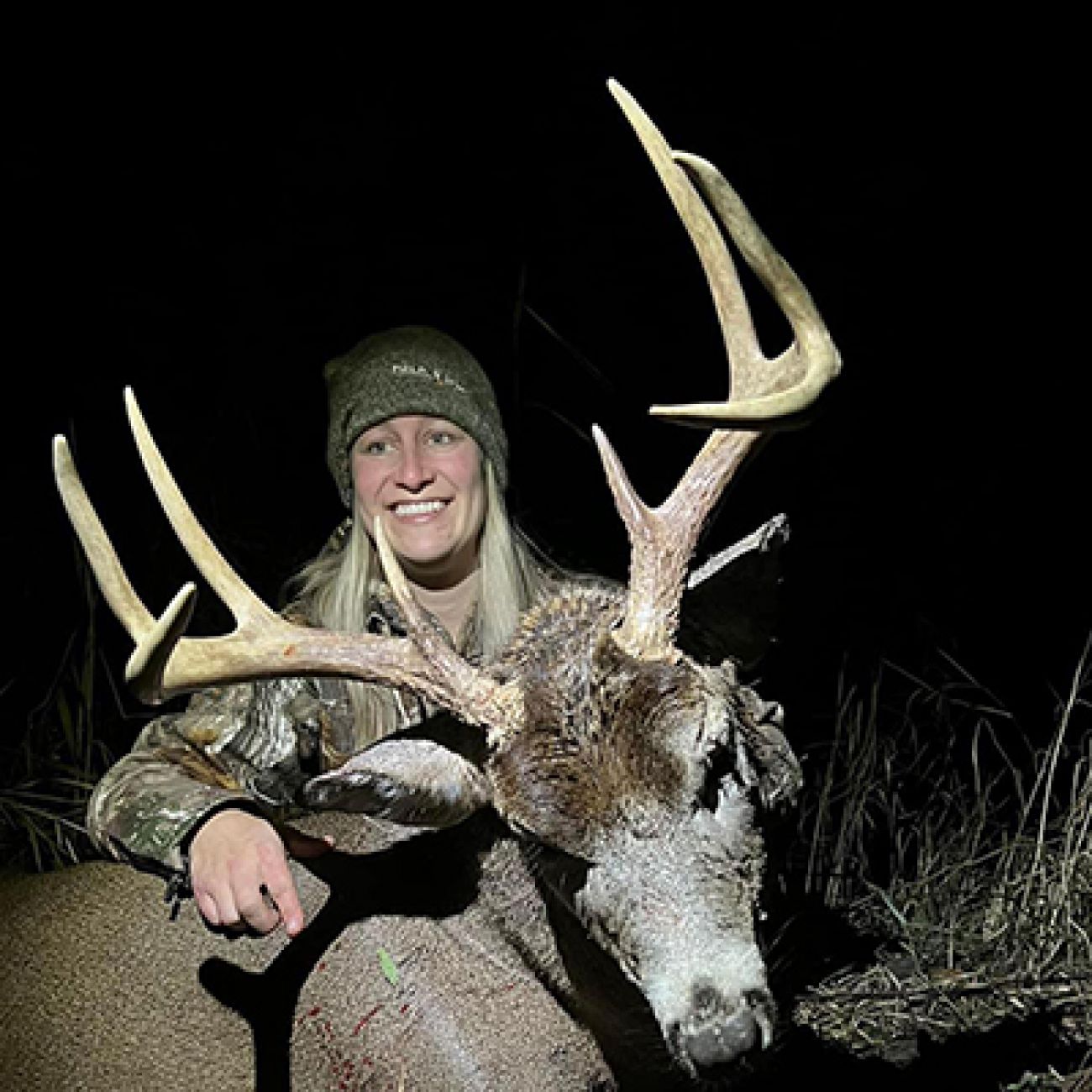 woman with buck
