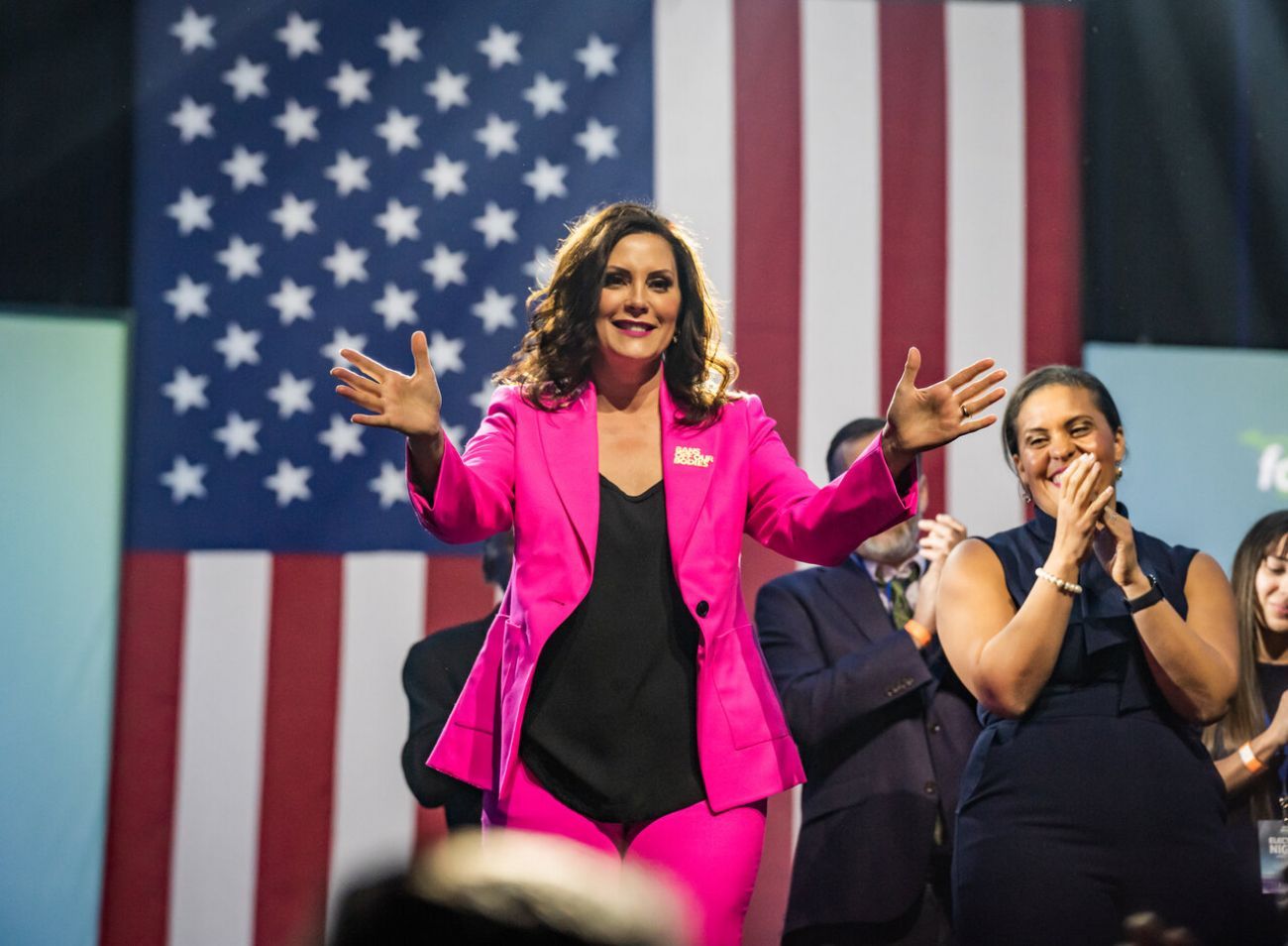 Gov. Gretchen Whitmer on stage
