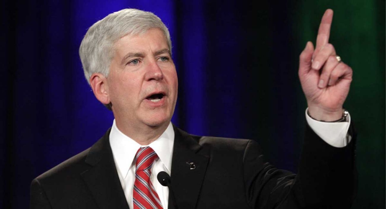 former Michigan Gov. Rick Snyder speaking