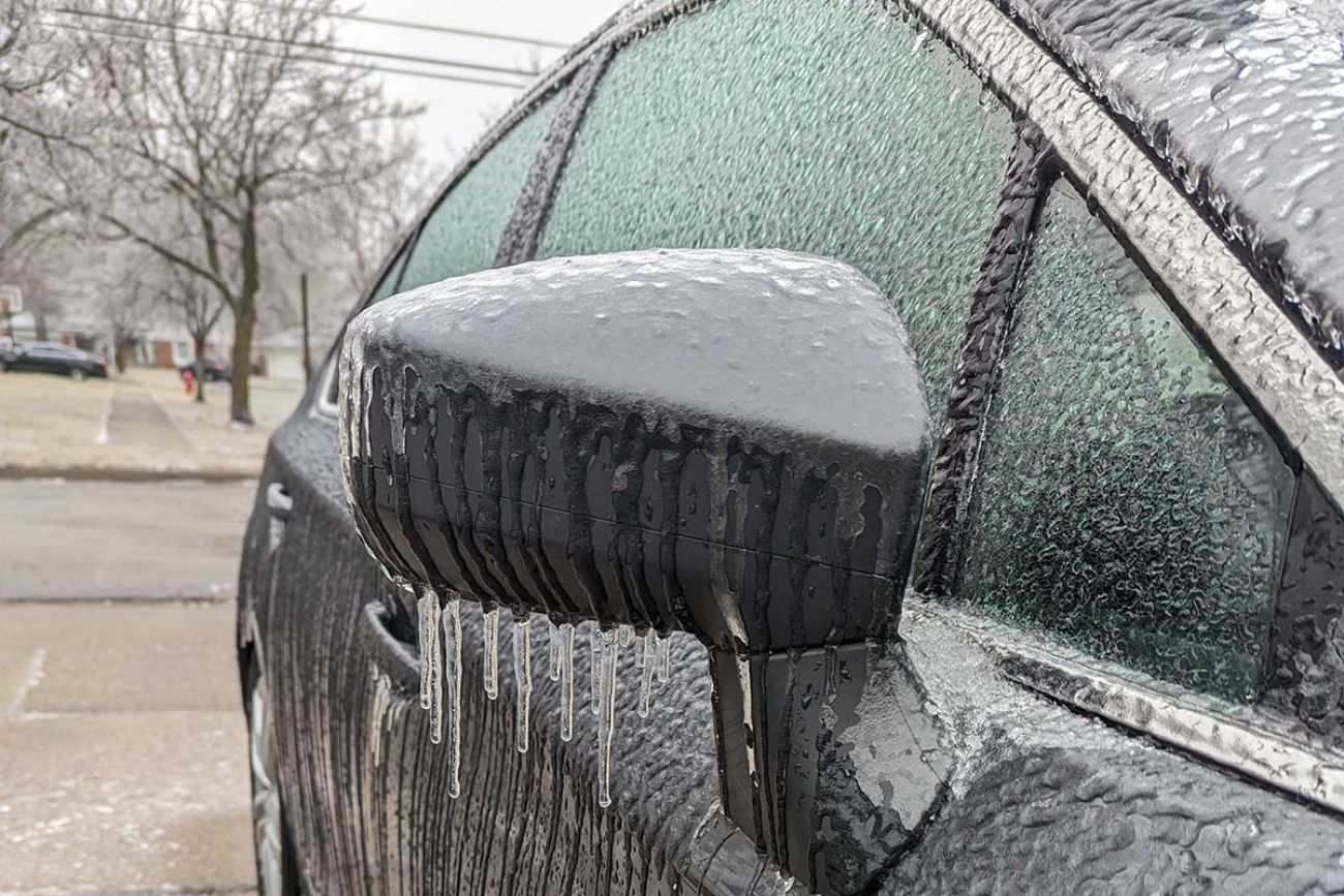 ice covered car