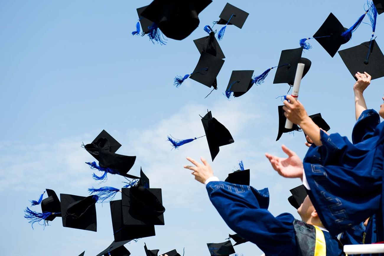 throw graduation caps