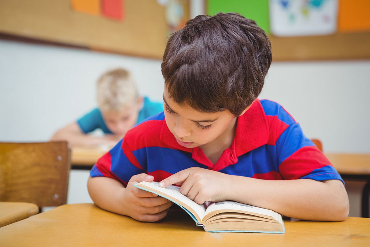 boy reading book