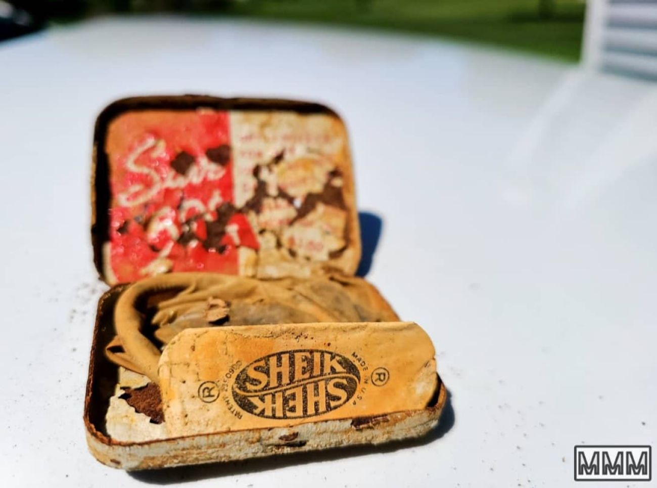 rusty box in condom 