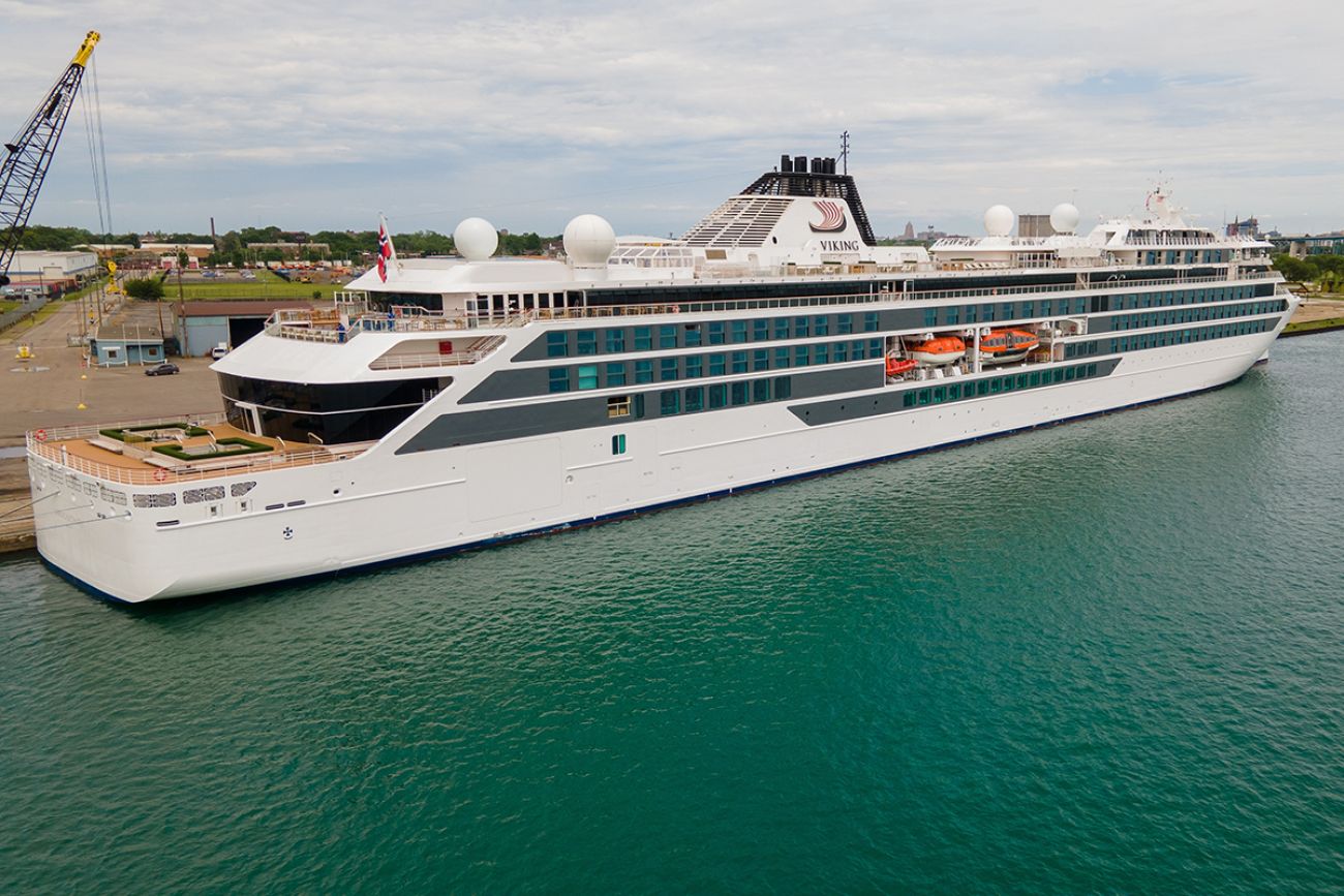 Cruise ship Viking Octantis docked at Detroit