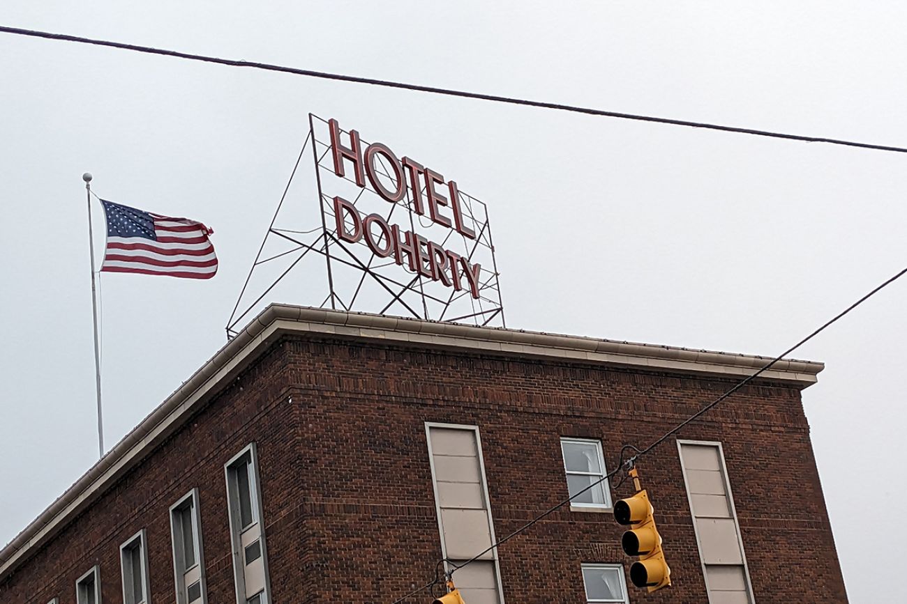 Doherty Hotel sign