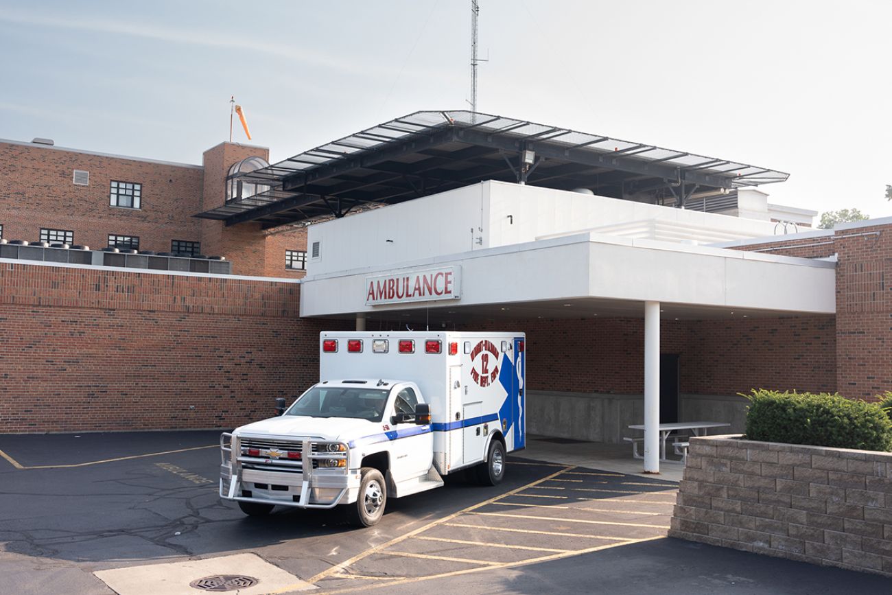 ambulance outside hospital