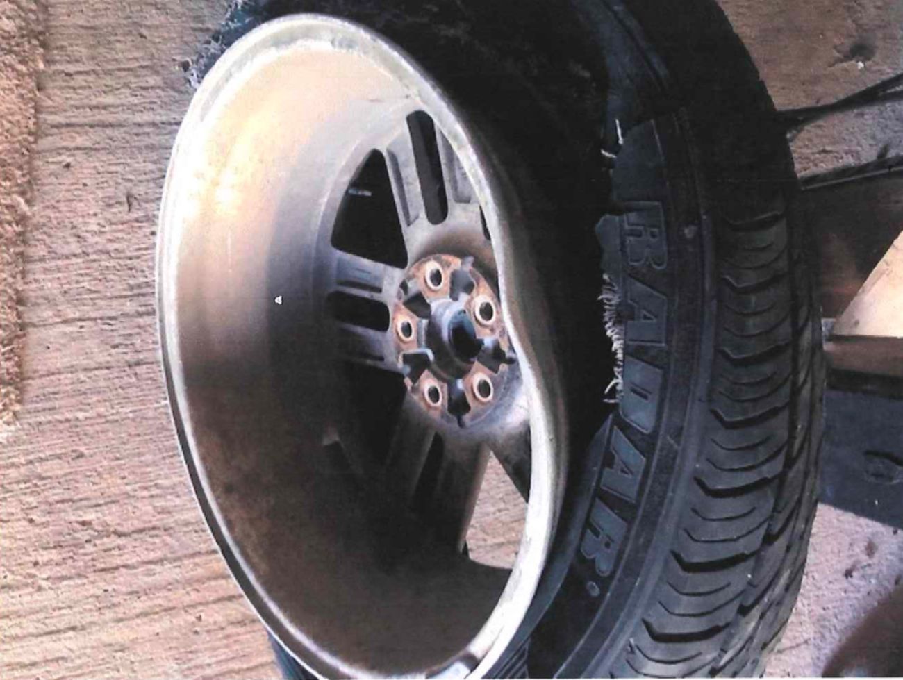 ripped tire