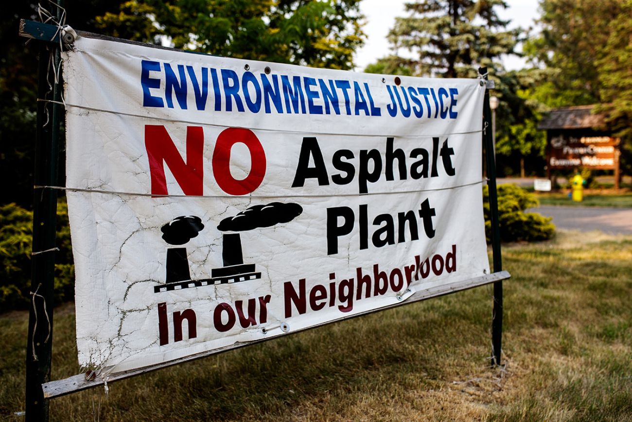 sign that says "no asphalt plant"