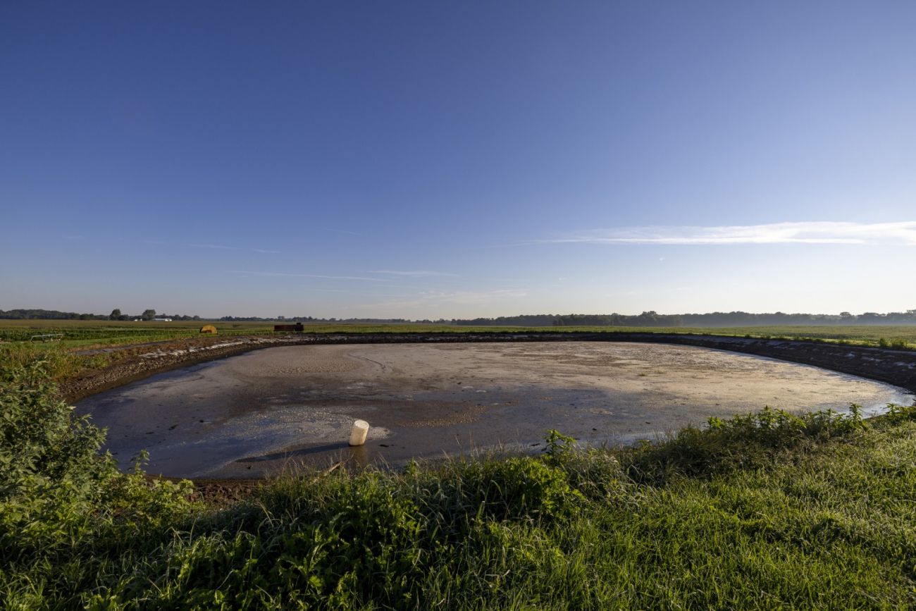 Manure from waste lagoons