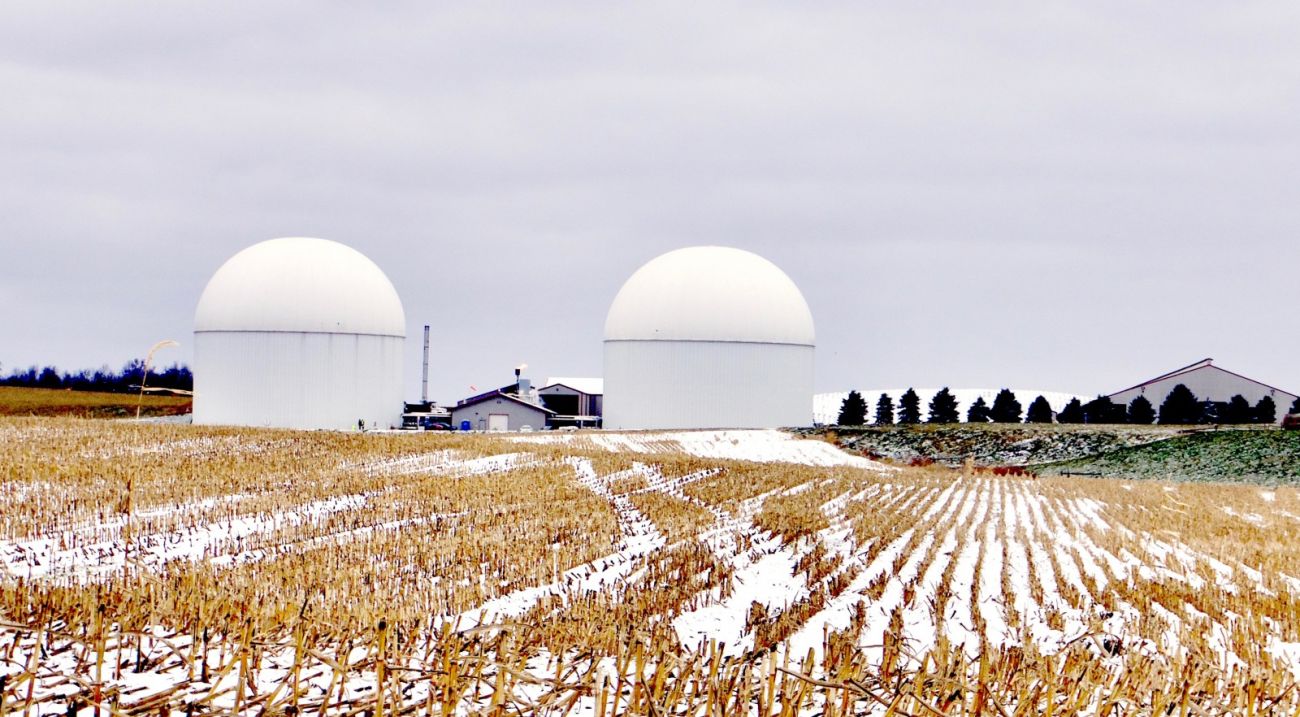 farm field, dusted with snow