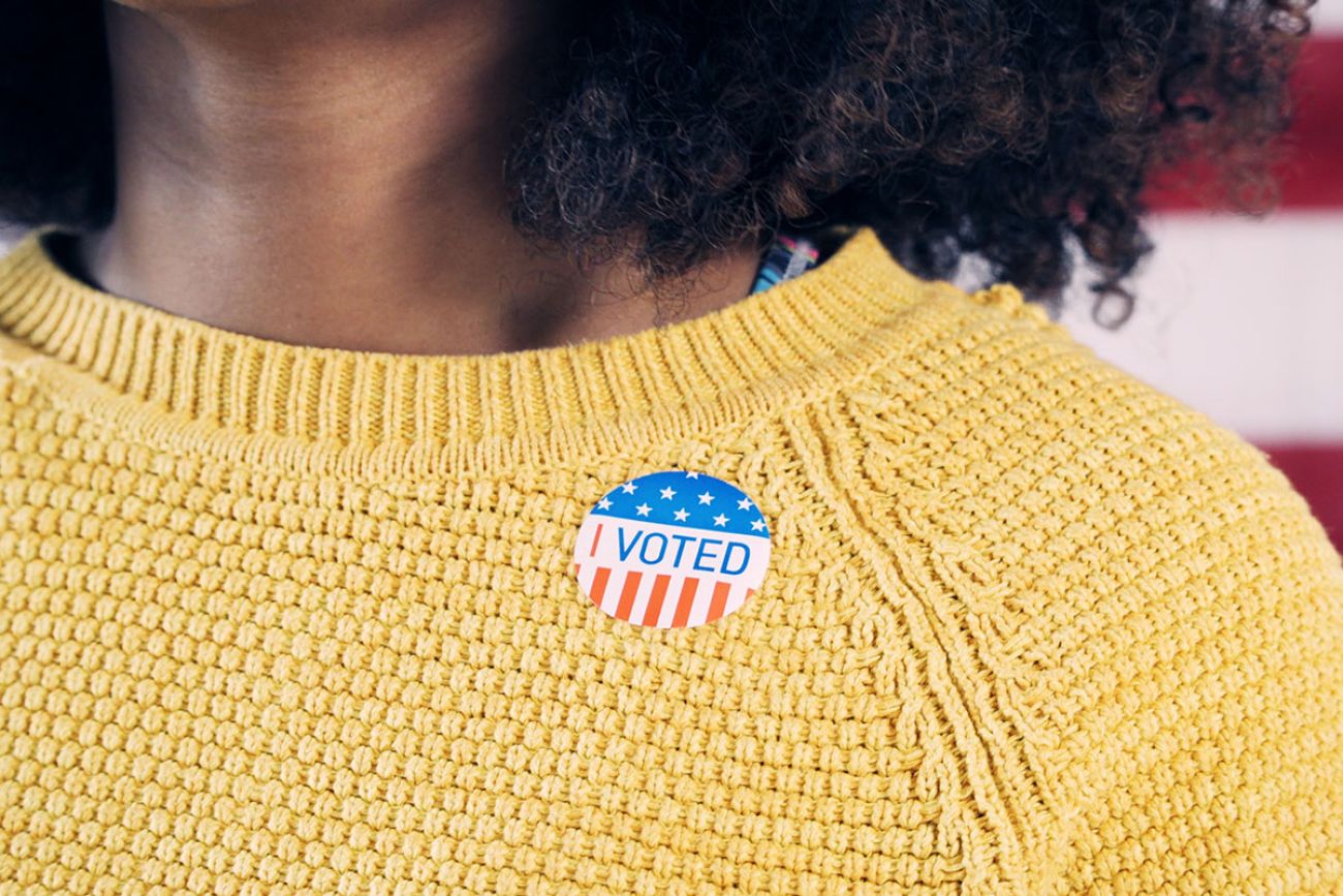 woman had i voted sticker