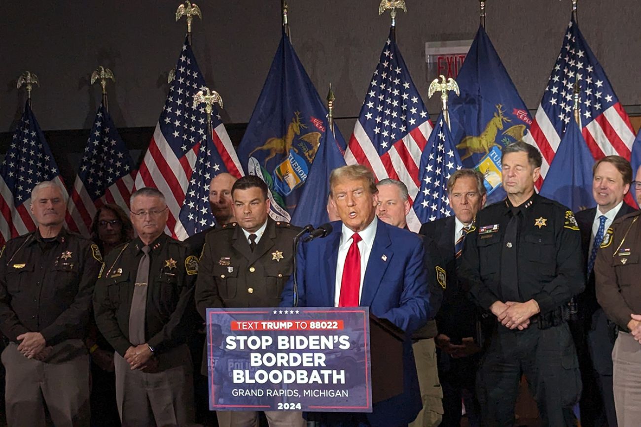 donald trump at a podium