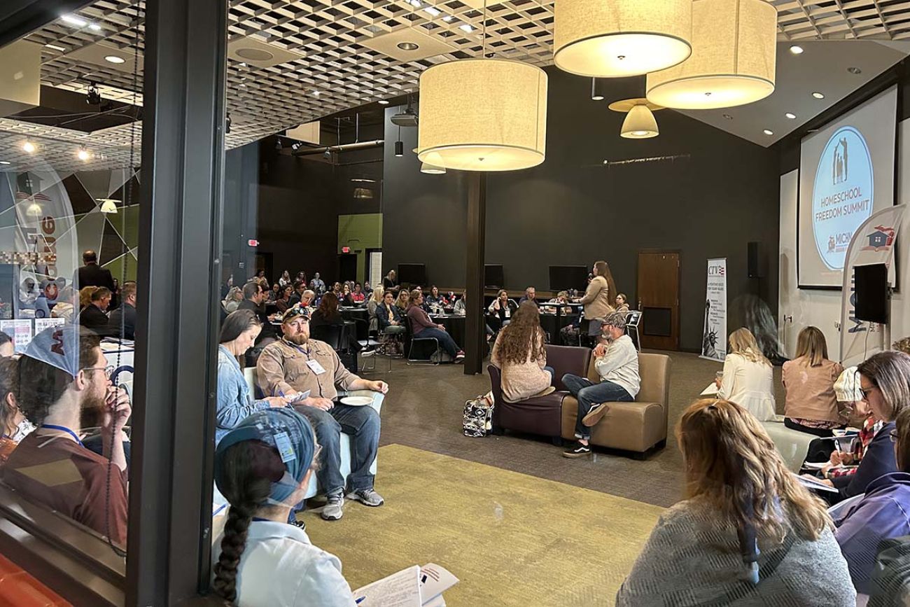A bunch of people in a room