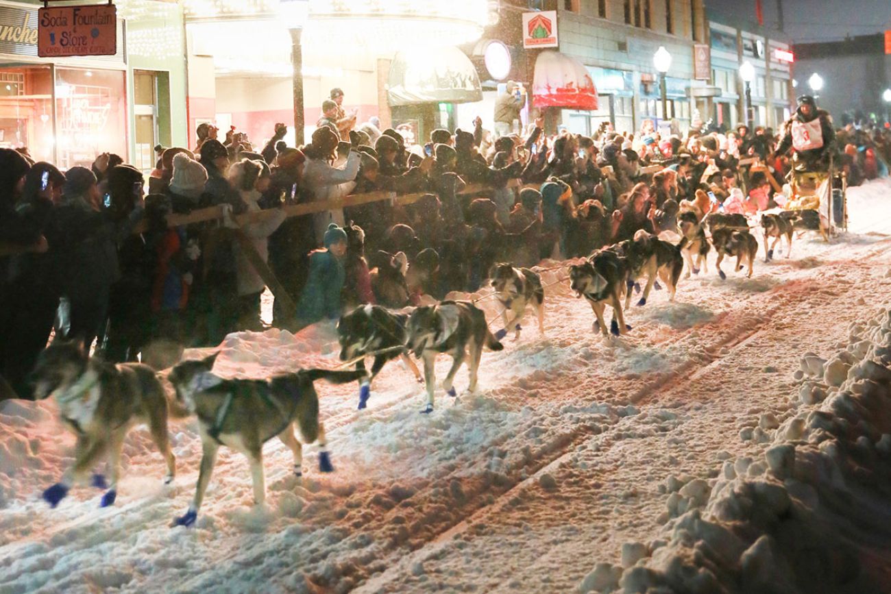 Dog sledding in Marquette, Michigan.