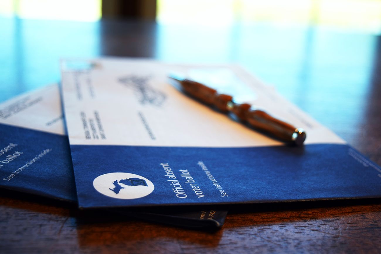 Michigan Absent Voter envelopes.