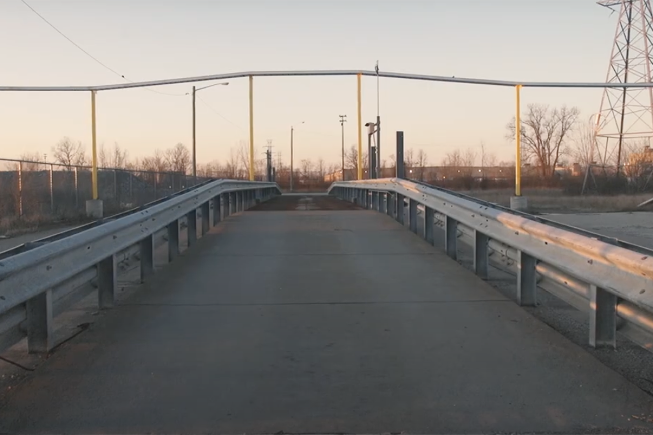 An empty road.