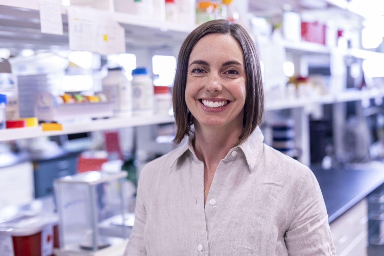 Jamie Bernard in a lab. 