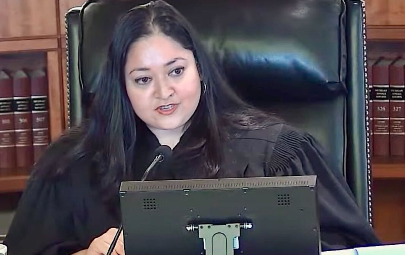 Court of Claims Judge Sima Patel behind the bench.