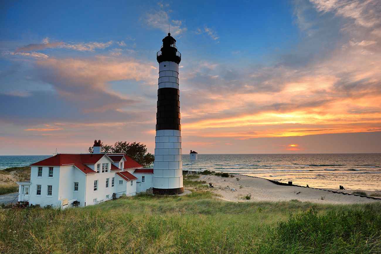 Big Sable Point Lighthouse sunset - Ludington , Michigan