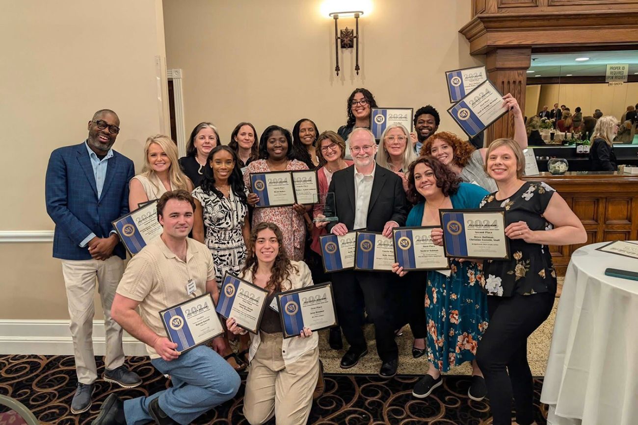 A group photo of Bridge Michigan and BridgeDetroit staffers.