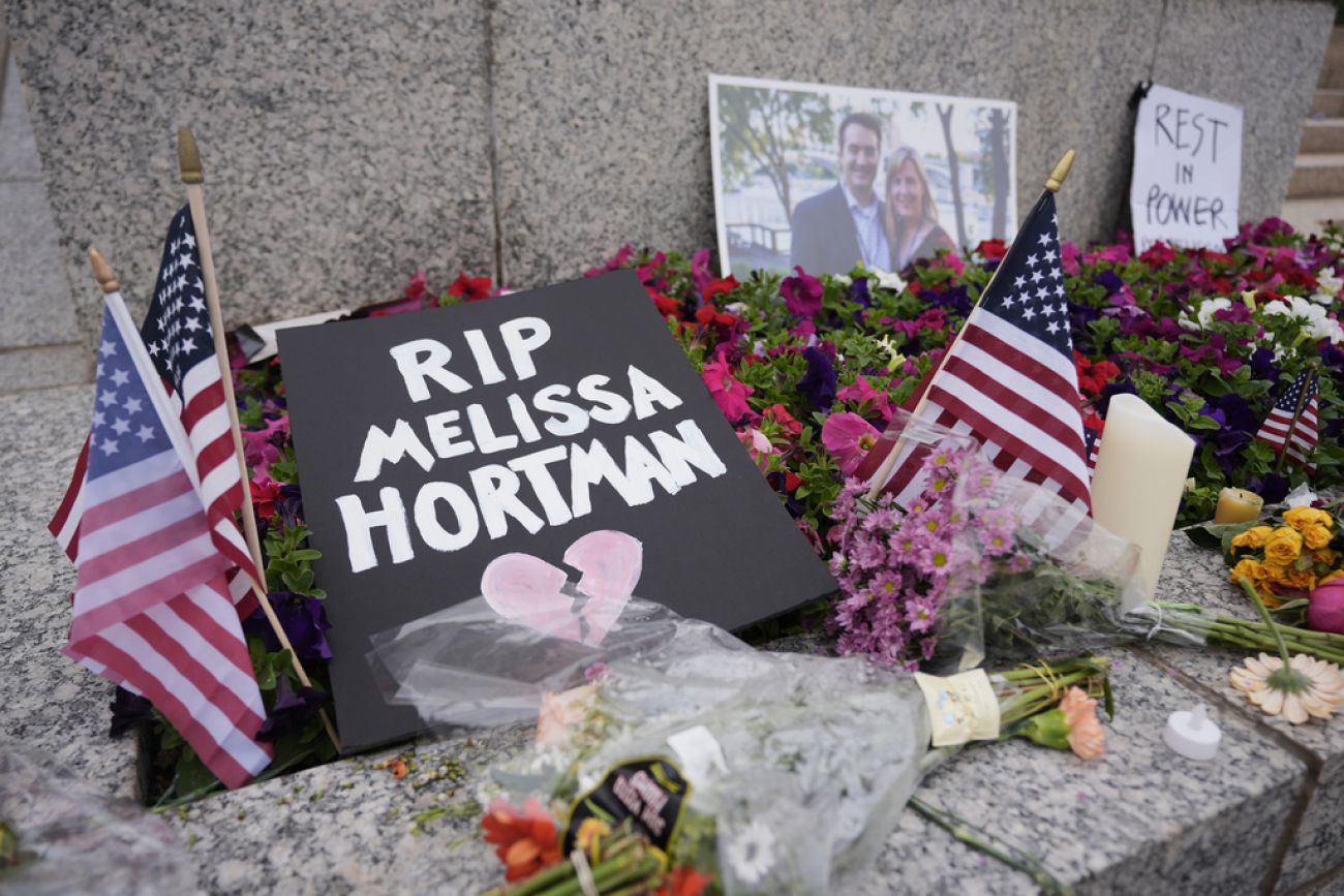 A memorial for Minnesota state Rep. Melissa Hortman and her husband Mark.