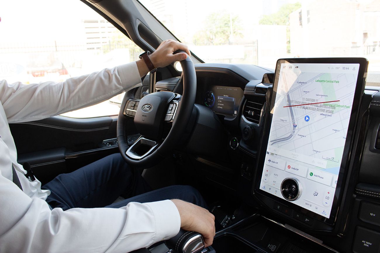 A man inside an EV.