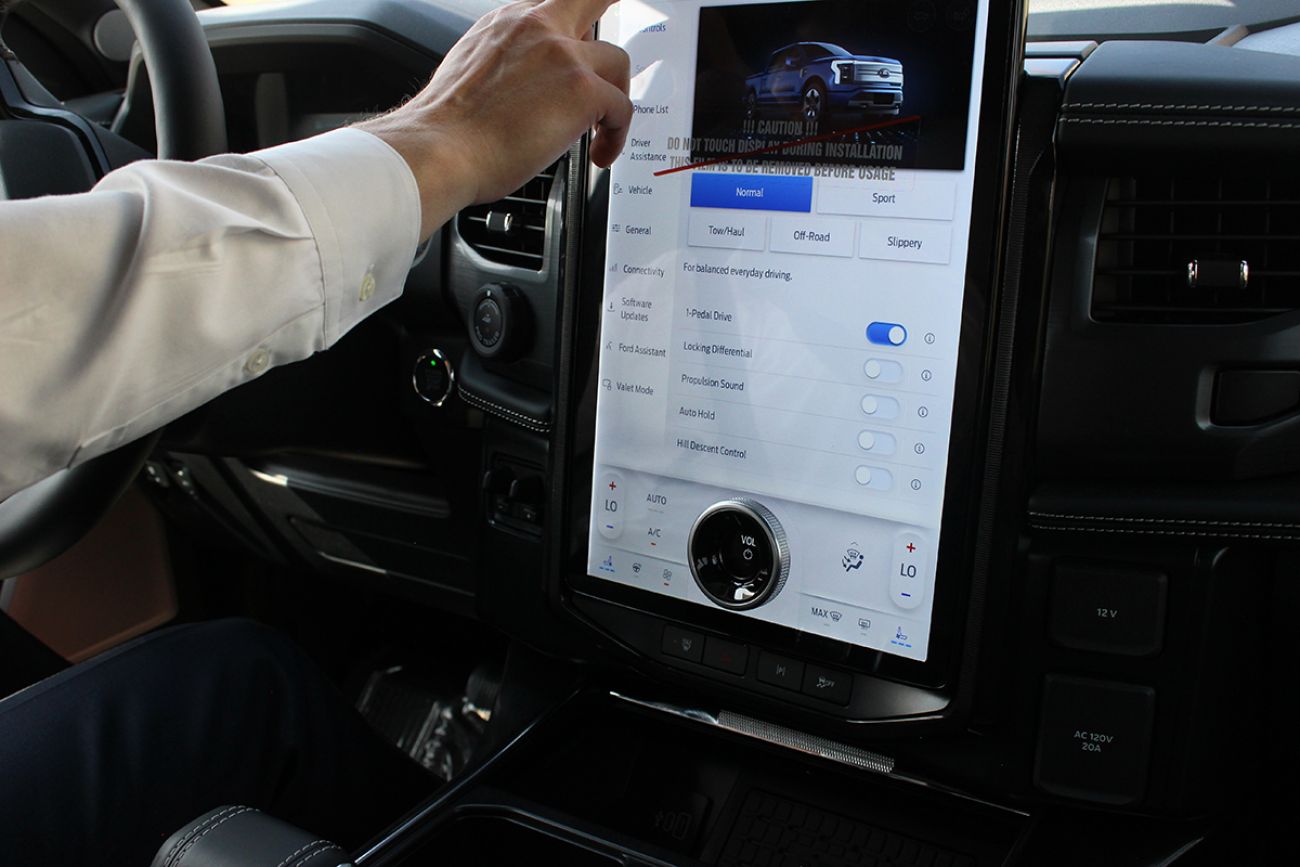 Inside an EV car.