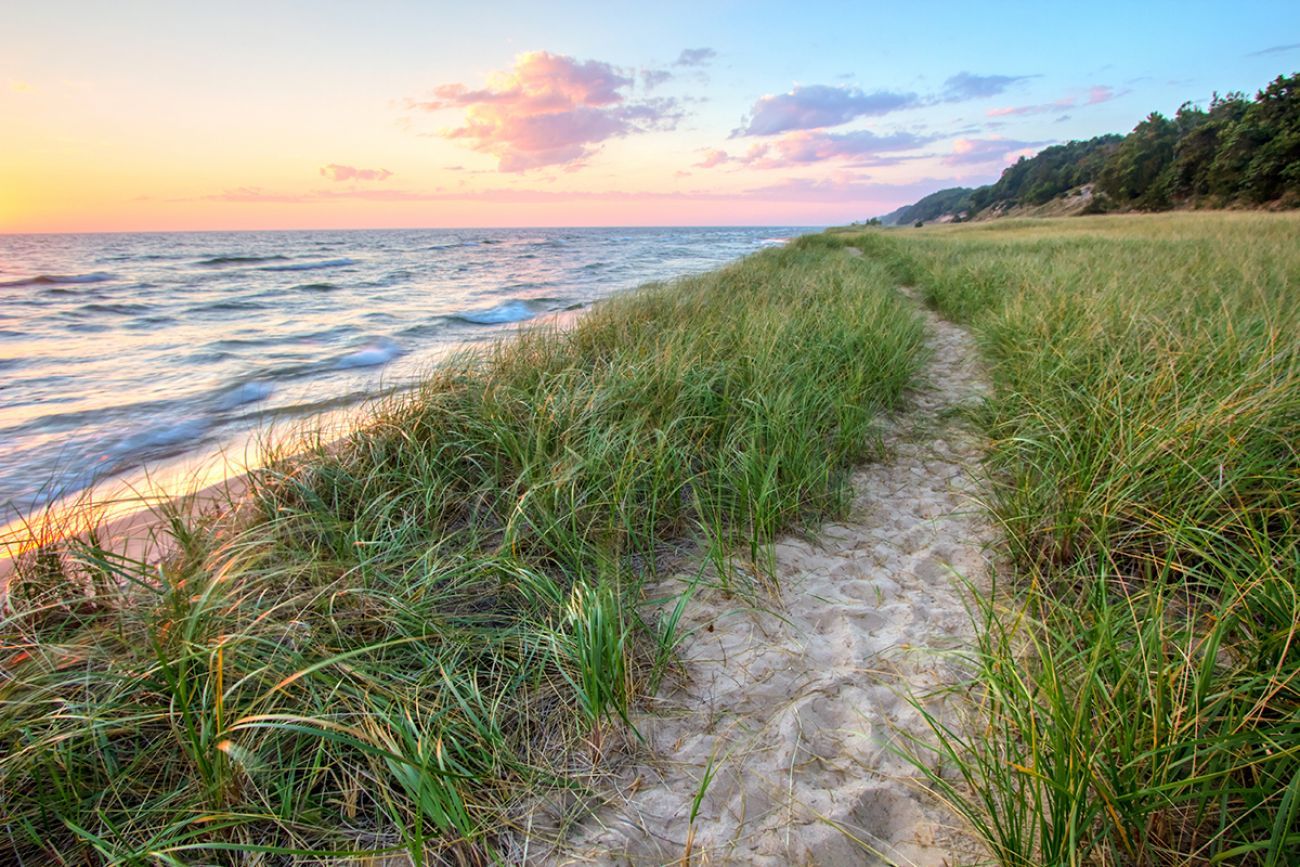 A beach on Lake Michigan.