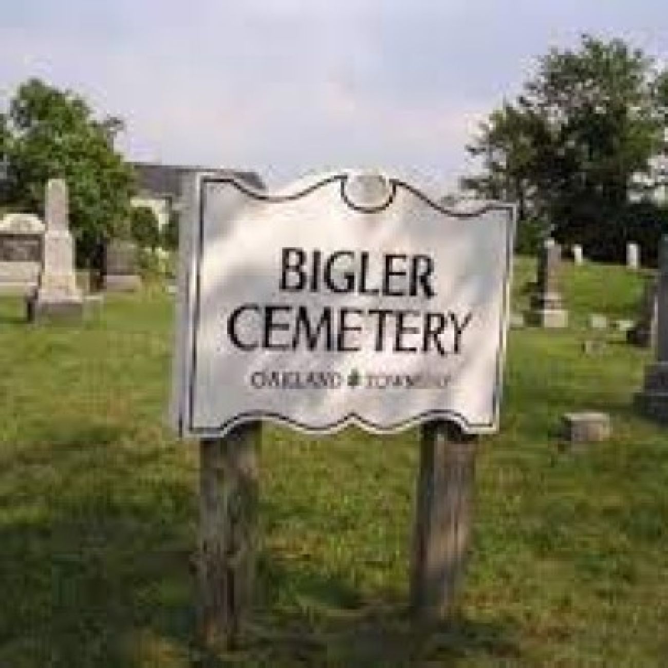 Bigler Cemetery sign